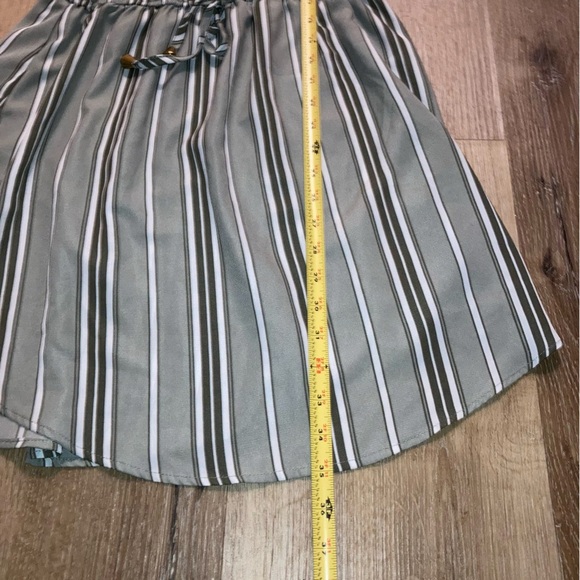 Stella Tweed Women’s Vertical Green Striped Dress with Zipper Neckline | Size M - Picture 7 of 10